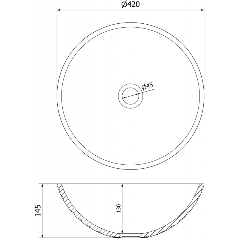 Mexen Olza stiklinis praustuvas montuojamas ant stalviršio 42 x 42 cm, skaidrus - 24094200