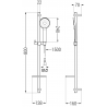 Mexen Alfa DQ40 vonios komplektas, Juoda - 745713DQ40-70