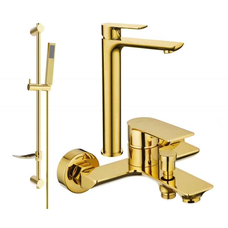 Mexen Alfa DF02 vonios komplektas, auksinis - 745713DF02-50