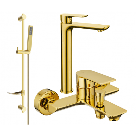 Mexen Alfa DF02 vonios komplektas, auksinis - 745713DF02-50