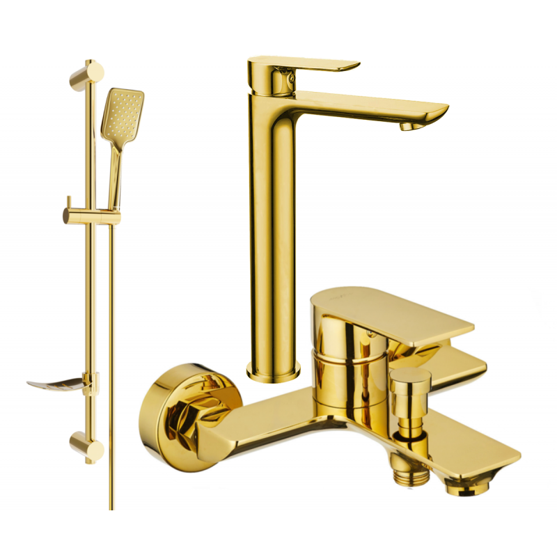 Mexen Alfa DF62 vonios komplektas, auksinis - 745713DF62-50