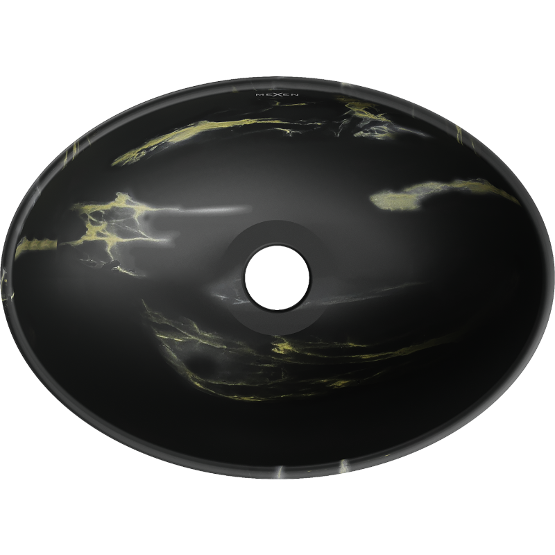 Mexen Elza stalviršio kriauklė 40 x 33 cm, juodas akmuo - 21014084