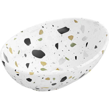 Mexen Elza pakabinė kriauklė 40 x 33 cm, balta terasa akmuo - 21014083