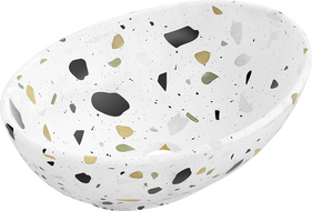 Mexen Elza pakabinė kriauklė 40 x 33 cm, balta terasa akmuo - 21014083