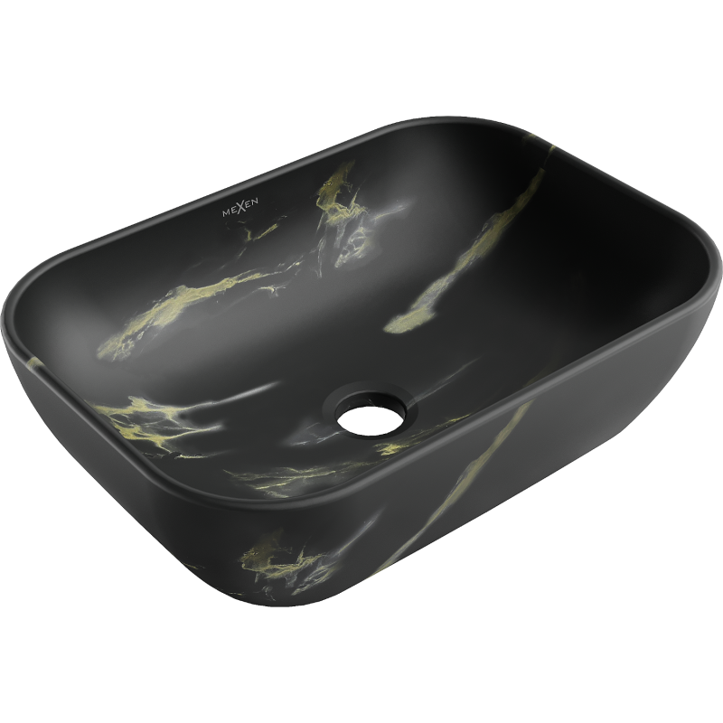 Mexen Rita 45 x 32 cm antstalinis praustuvas, juodas akmuo - 21084588