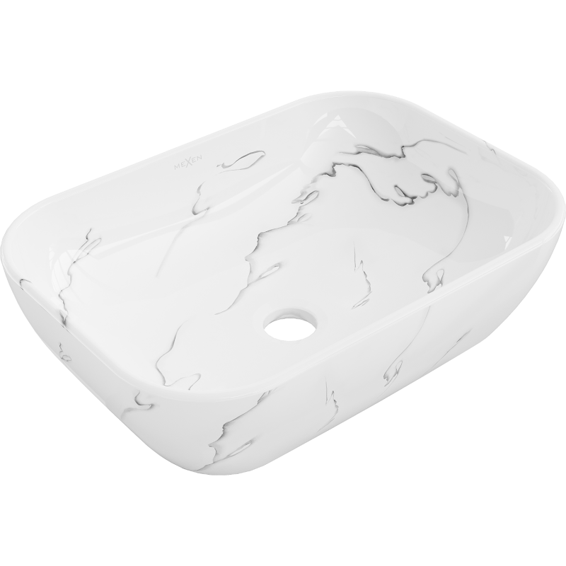Mexen Rita stalviršinis praustuvas 45 x 32 cm, baltas akmuo - 21084583