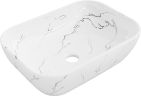 Mexen Rita stalviršinis praustuvas 45 x 32 cm, baltas akmuo - 21084583