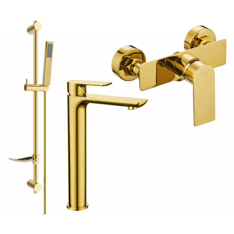 Mexen Alfa DF02 dušo komplektas, auksinis - 745714DF02-50