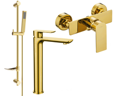 Mexen Alfa DF02 dušo komplektas, auksinis - 745714DF02-50
