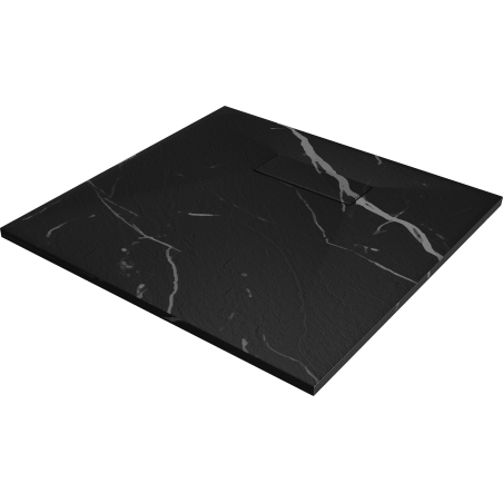 Mexen Hugo SMC kvadratinis dušo padėklas 80 x 80 cm, juodas akmuo - 42758080