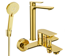 Mexen Alfa R40 vonios komplektas, auksinis - 745713R40-50