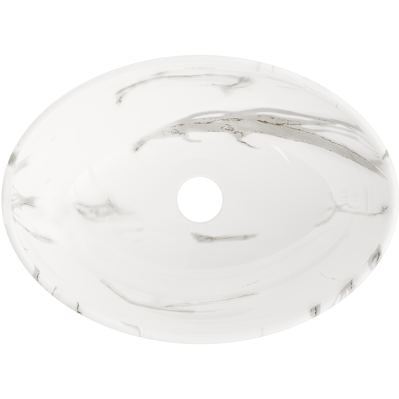 Mexen Elza antstalės praustuvas 40 x 33 cm, baltas akmuo - 21014082