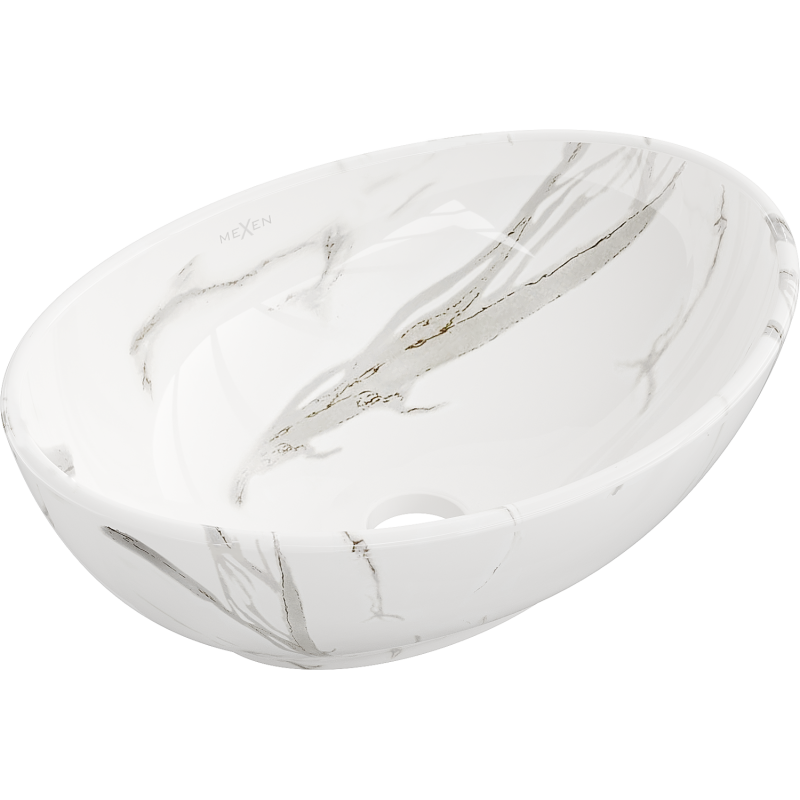 Mexen Elza antstalės praustuvas 40 x 33 cm, baltas akmuo - 21014082