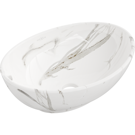 Mexen Elza antstalės praustuvas 40 x 33 cm, baltas akmuo - 21014082