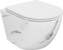 Mexen Lena unitazas be kraštų su lėtai nusileidžiančiu dangčiu slim, duroplastikas, baltas akmuo - 30224092