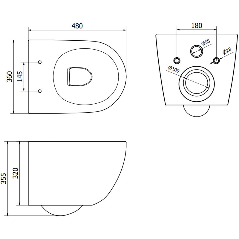 Mexen Lena WC dubuo be kraštų su lėtai nusileidžiančiu slim dangčiu, duroplast, baltas terrazzo akmuo - 30224096