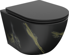 Mexen Lena Rimless WC dubuo su lėtai nusileidžiančiu dangčiu slim, duroplastikas, juodas akmuo - 30224098