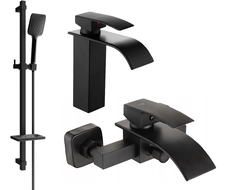 Mexen Aries DQ62 vonios komplektas, juodas - 744803DQ62-70