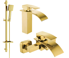 Mexen Aries DQ45 vonios rinkinys, auksinis - 744803DQ45-50