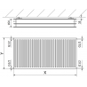 Mexen CH30 Hygenos šildytuvas, 300 x 2800 mm, šoninis prijungimas, 2442 W, balta - W430H-030-280-00