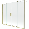 Mexen Velar Duo dviejų dalių stumdomos vonios sienelės 190 x 150 cm, skaidrios, auksinės matinės - 896-190-000-02-55