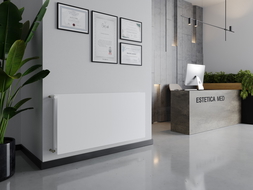 Mexen CHF20 Higieninis plokščias radiatorius 300 x 1300 mm, šoninis prijungimas, 738 W, baltas - W420HF-030-130-00