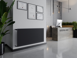 Mexen CH10 Higienos plokštelinė radiatorius 400 x 400 mm, šoninė jungtis, 173 W, antracitas - W410H-040-040-66