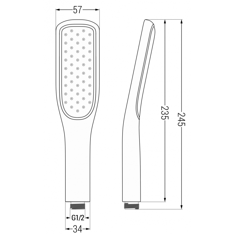 Mexen R-49 dušo rankena, 1-funkcinė, juoda/auksinė - 79549-75