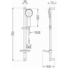 Mexen Axel DB40 vonios komplektas, Juoda - 73803DB40-70
