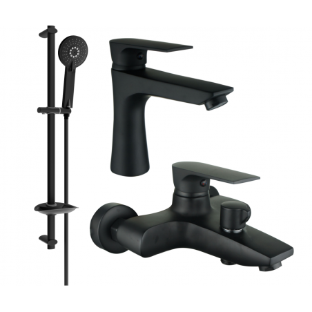 Mexen Axel DB40 vonios komplektas, juodas - 73803DB40-70