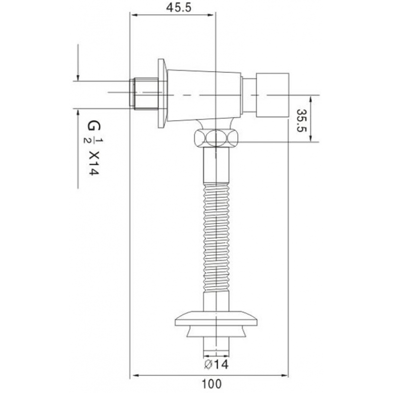 Mexen praplovimo vožtuvas pisuarui, chromas - 371500