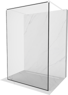 Mexen Kioto stacionari dušo sienelė 160 x 200 cm, juodas rėmas 8 mm, balta - 800-160-002-20-70