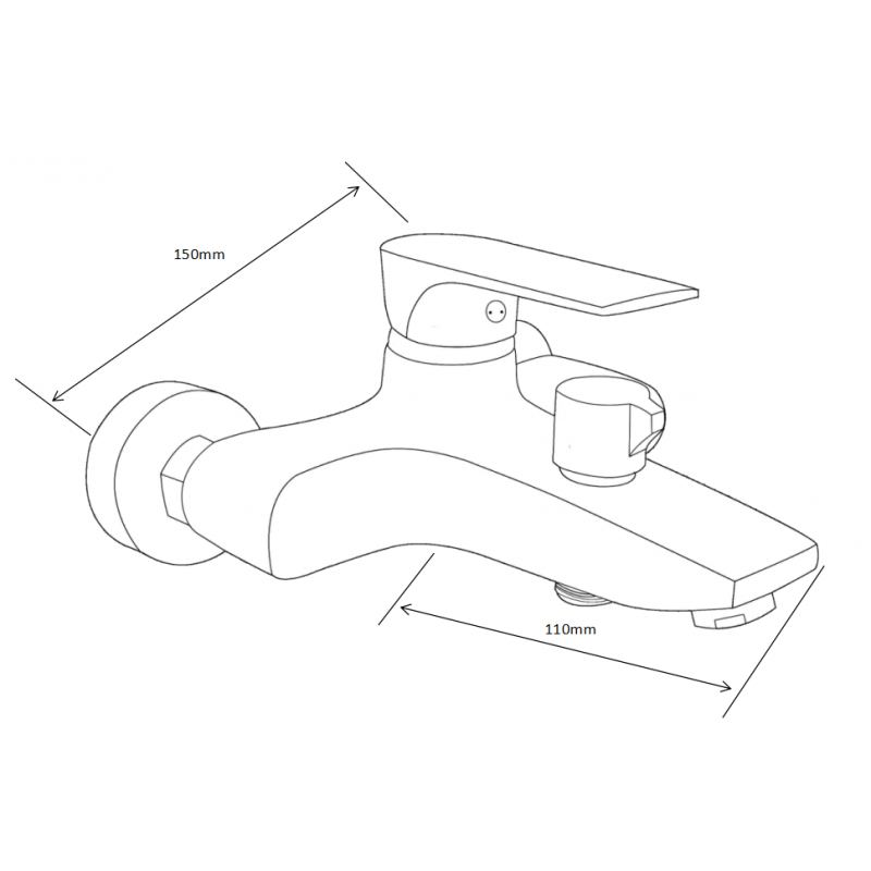 Mexen Axel R72 vonios rinkinys, juodas - 73803R72-70