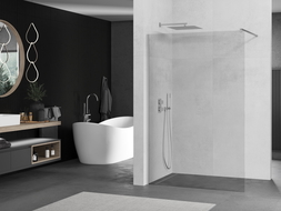 Mexen Kioto vonios sienelė Walk-in 135 x 200 cm, skaidri 8 mm, chromas - 800-135-101-01-00