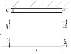 Mexen CHF20 Higieninis plokščias radiatorius 500 x 500 mm, šoninis prijungimas, 431 W, antracitas - W420HF-050-050-66