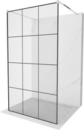 Mexen Kioto pastatoma dušo sienelė 110 x 200 cm, Skaidrus/Juodas raštas 8 mm, Chromo - 800-110-002-01-77