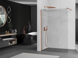 Mexen Kioto Walk-in dušo siena 95 x 200 cm, skaidrus 8 mm, rožinė auksinė - 800-095-101-60-00