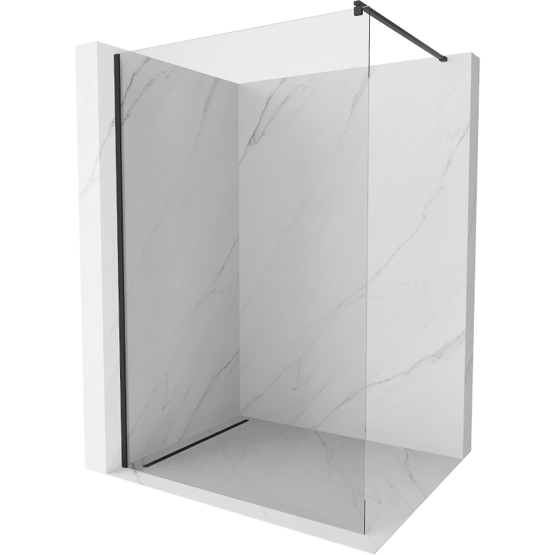 Mexen Kioto dušo siena Walk-in 65 x 200 cm, skaidrus 8 mm, juodas - 800-065-101-70-00