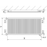 Mexen CVH10 Hygiene plokštelinis radiatorius 400 x 1000 mm, apatinis prijungimas, 432 W, antracitas - W610H-040-100-66