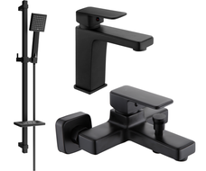 Mexen Cetus DQ45 vonios kambario komplektas, juodas - 744303DQ45-70