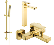 Mexen Cetus DQ77 vonios rinkinys, auksinis - 744313DQ77-50