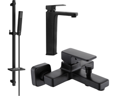 Mexen Cetus DQ77 vonios kambario komplektas, juodas - 744313DQ77-70