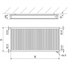 Mexen CVH20 Higieninis plokštuminis radiatorius 600 x 2000 mm, apatinis prijungimas, 2198 W, antracitas - W620H-060-200-66