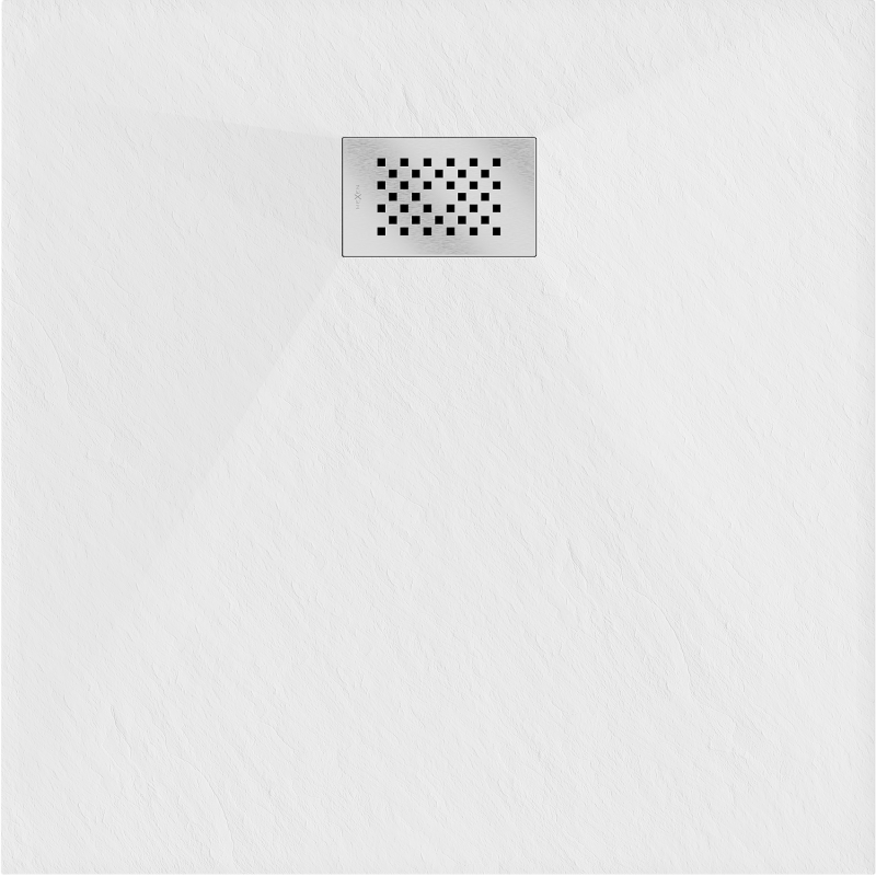 Mexen Hugo kvadratinė dušo padėklas SMC 70 x 70 cm, baltas, dangtelis inox - 42107070-X