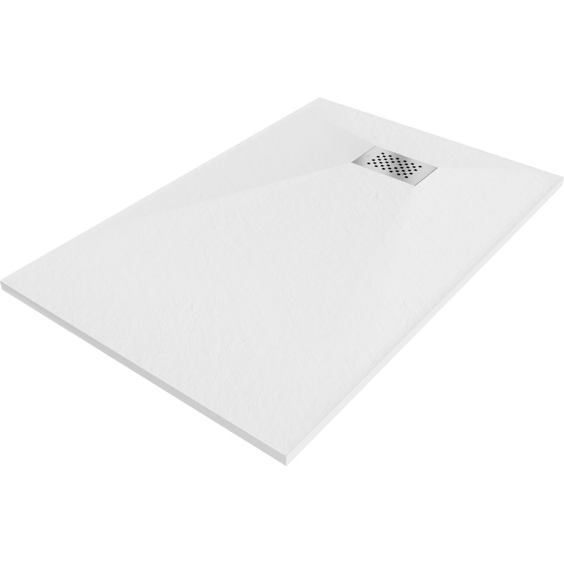 Mexen Hugo stačiakampė dušo padėklas SMC 120 x 70 cm, baltas, inox apdaila - 42107012-X