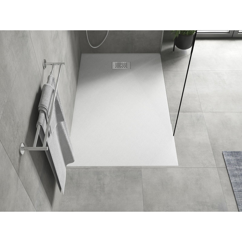 Mexen Hugo stačiakampio formos SMC dušo padėklas 160 x 80 cm, baltas, inox dangtelis - 42108016-X
