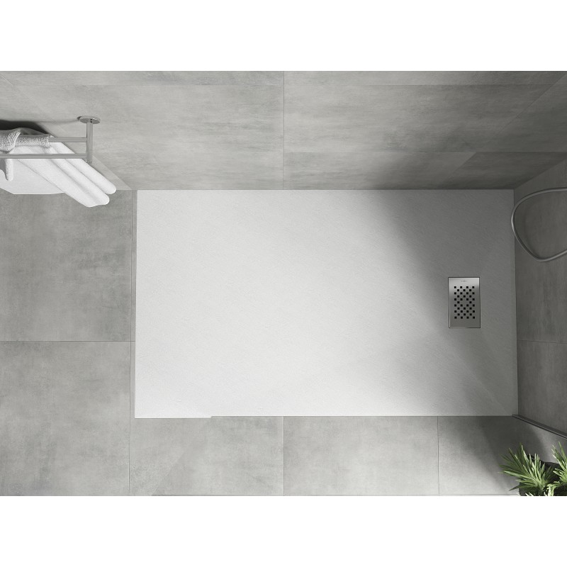 Mexen Hugo stačiakampė SMC dušo padėklas 150 x 80 cm, baltas, inox dangtis - 42108015-X