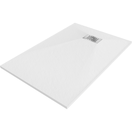 Mexen Hugo stačiakampė SMC dušo padėklas 120 x 80 cm, baltas, inox uždanga - 42108012-X