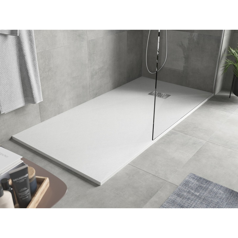 Mexen Hugo stačiakampis SMC 180 x 80 cm dušo padėklas, baltas, inox danga - 42108018-X