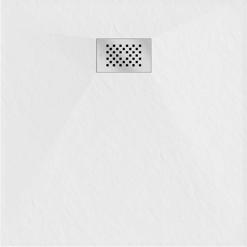 Mexen Hugo kvadratinis SMC dušo padėklas 90 x 90 cm, baltas, inox dangtelis - 42109090-X